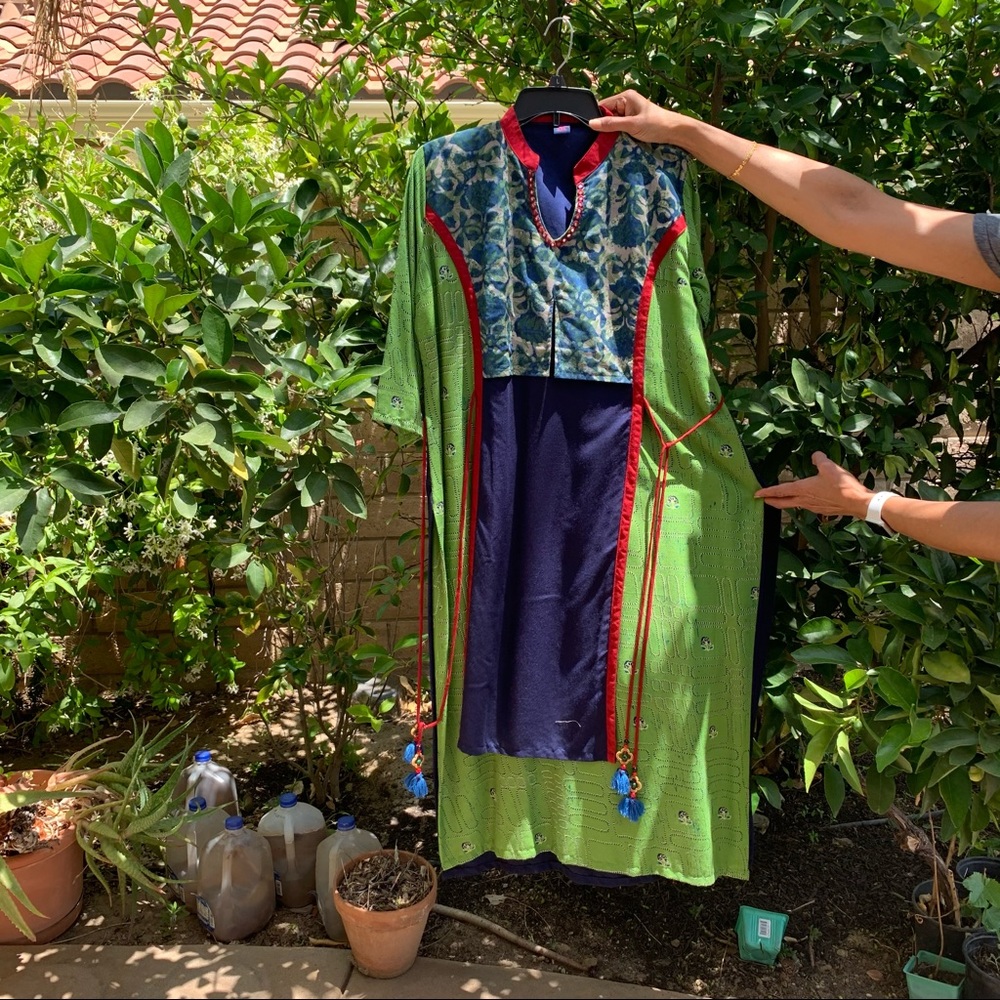 Indian Kuta printed with mirror work